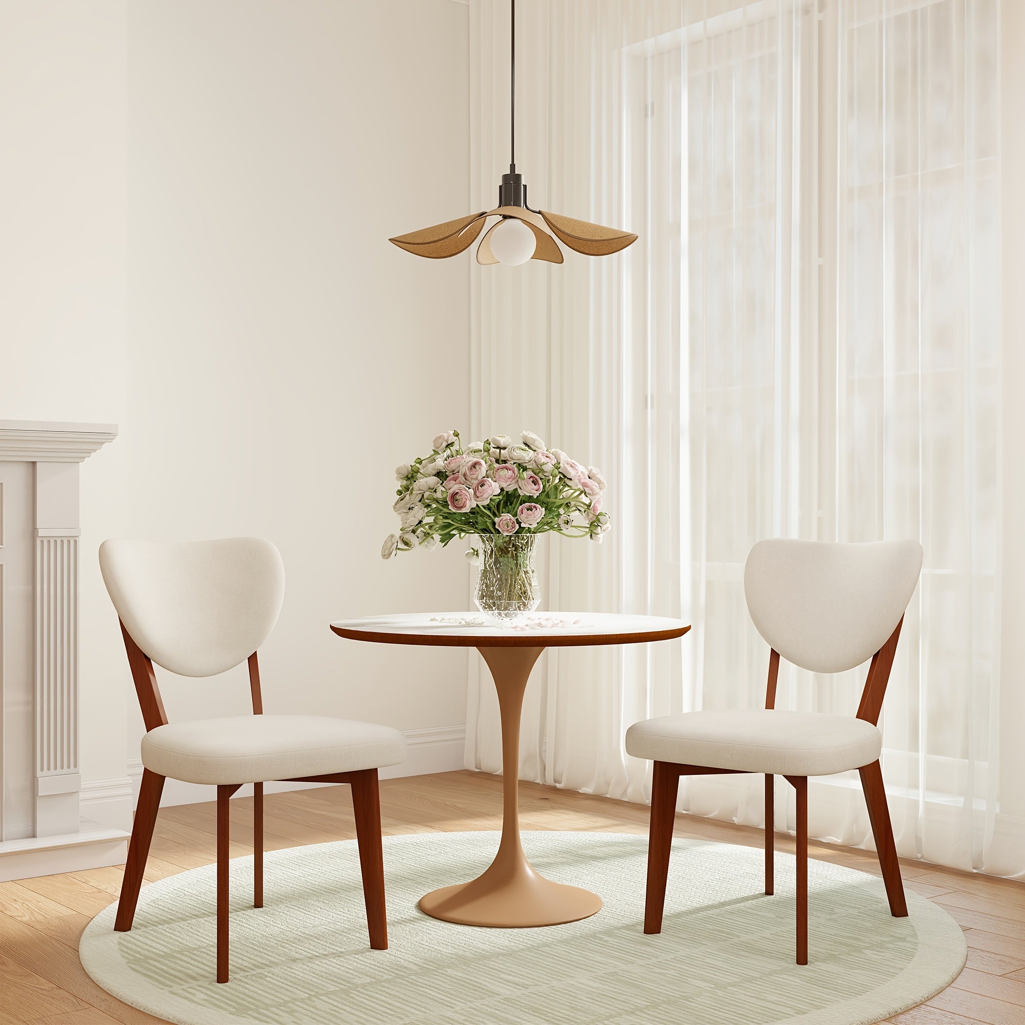 KERDOM Classic Dining Chairs Set Of 4, Armless Farmhouse Style Restaurant Chair Balcony Guest Chair