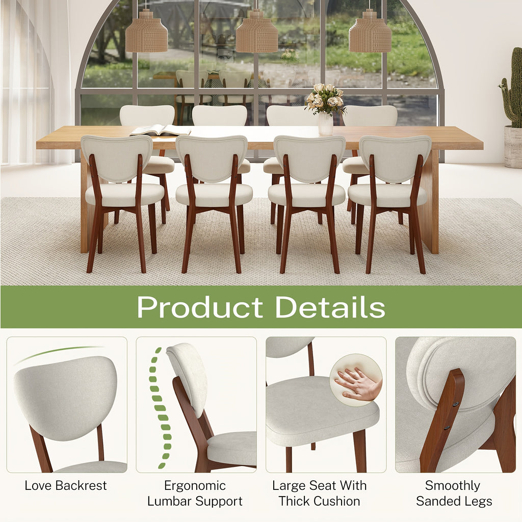 KERDOM Classic Dining Chairs Set Of 4, Armless Farmhouse Style Restaurant Chair Balcony Guest Chair