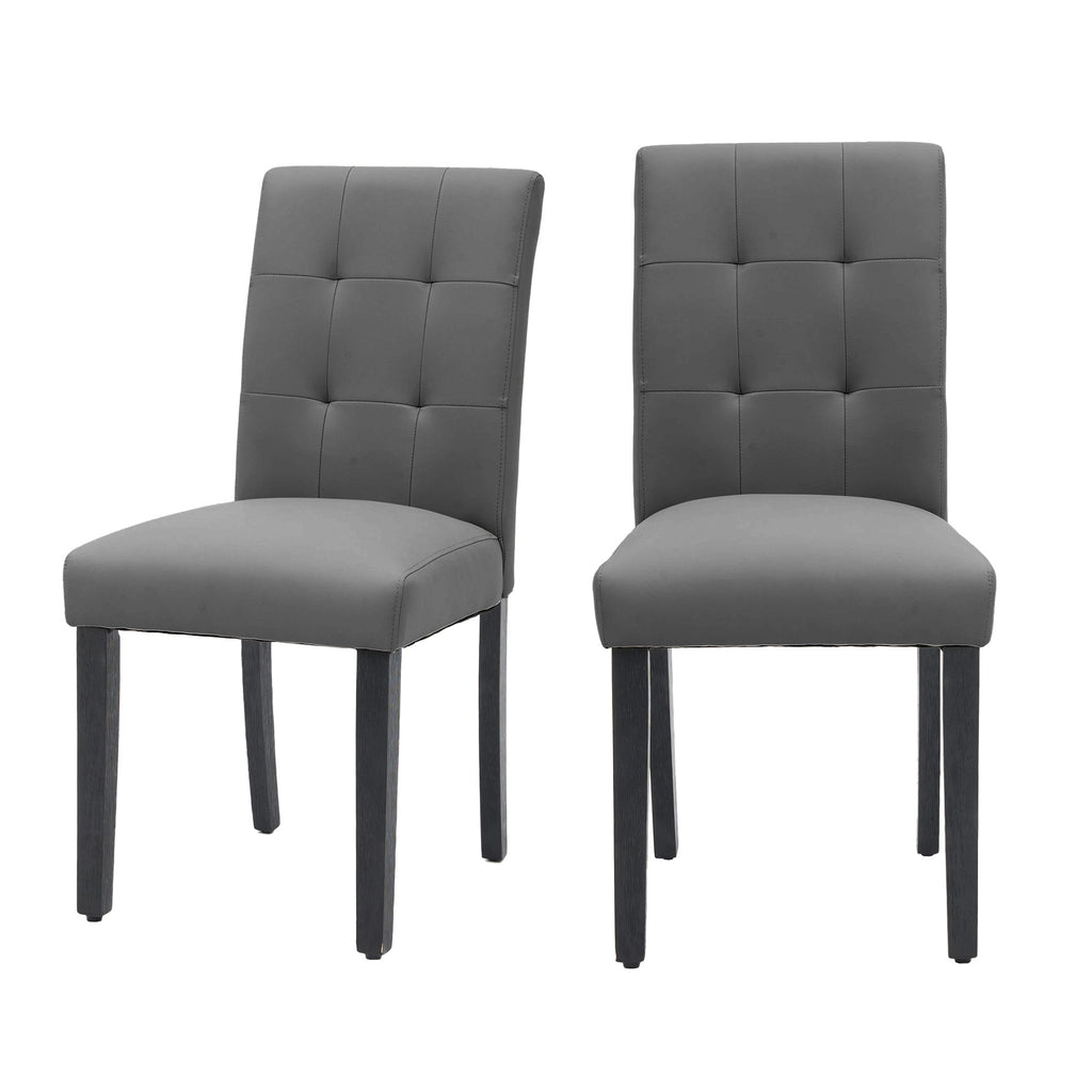 Set of 2 Faux PU Leather Upholstered Dining Chairs for Home Kitchen Living Room