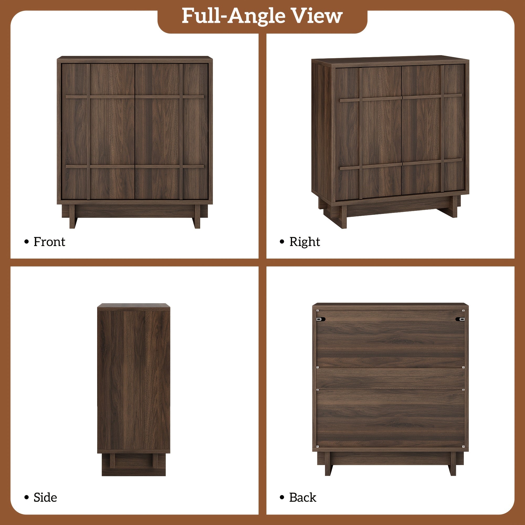 Modern Multi-Functional Sideboard Buffet Cabinet with Adjustable Shelves & Elevated Legs